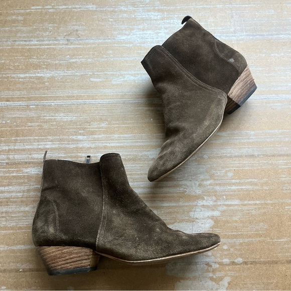 Isabel Marant Suede Ankle Boots Brown Boho Western Preppy Womens 7 - Picture 2 of 11